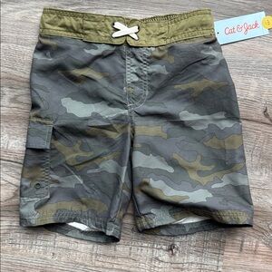 Cat & Jack Green Camo Cargo Shorts